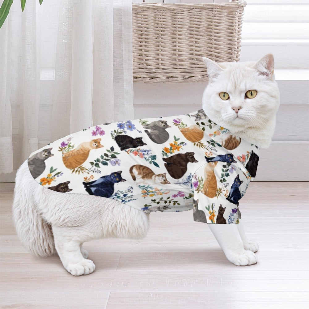 Cat Lovers shirt Charming Floral