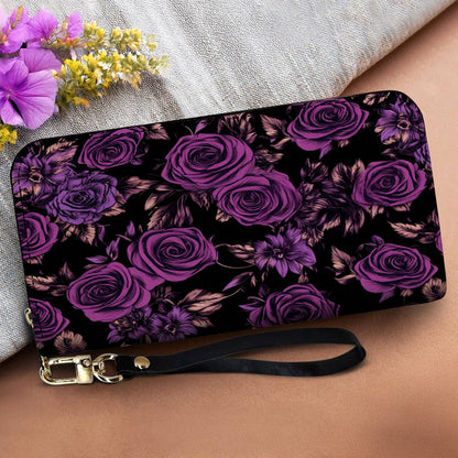 Lorva Leather Wallet Midnight Roses