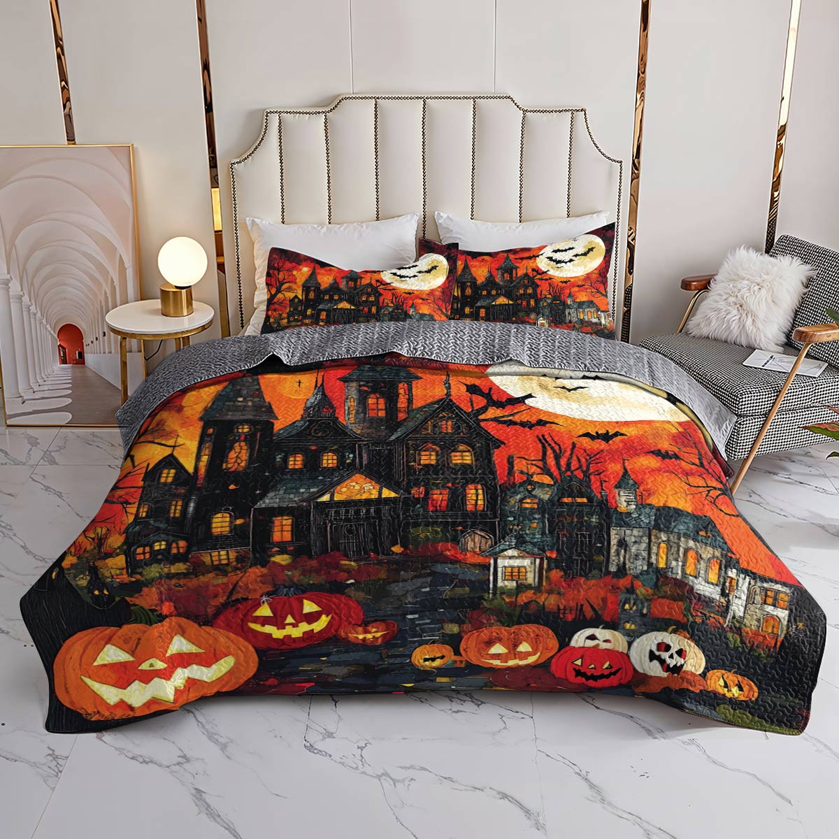 Halloween Lorva All Season Quilt 3-Piece Set Midnight Haunting