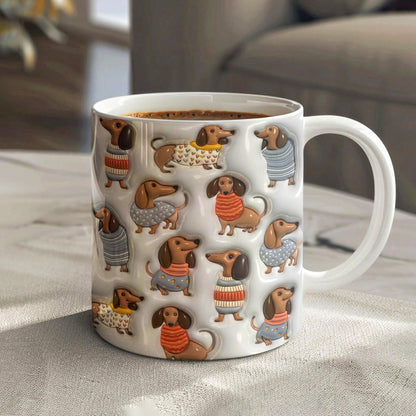 Lorva Flat Print Mug Cuteness Overload Dachshund