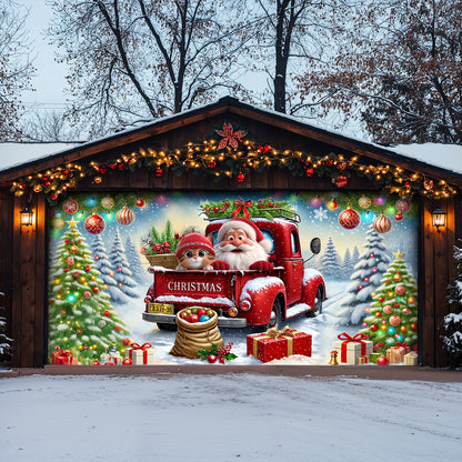 Lorva Christmas Garage Door Banner Decoration Happy Trip