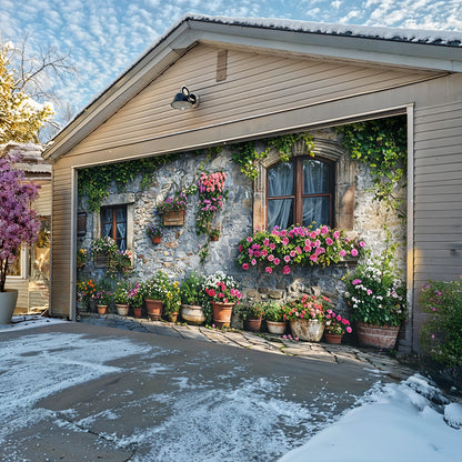Lorva Garage Door Banner Enchanted Cottage Garden