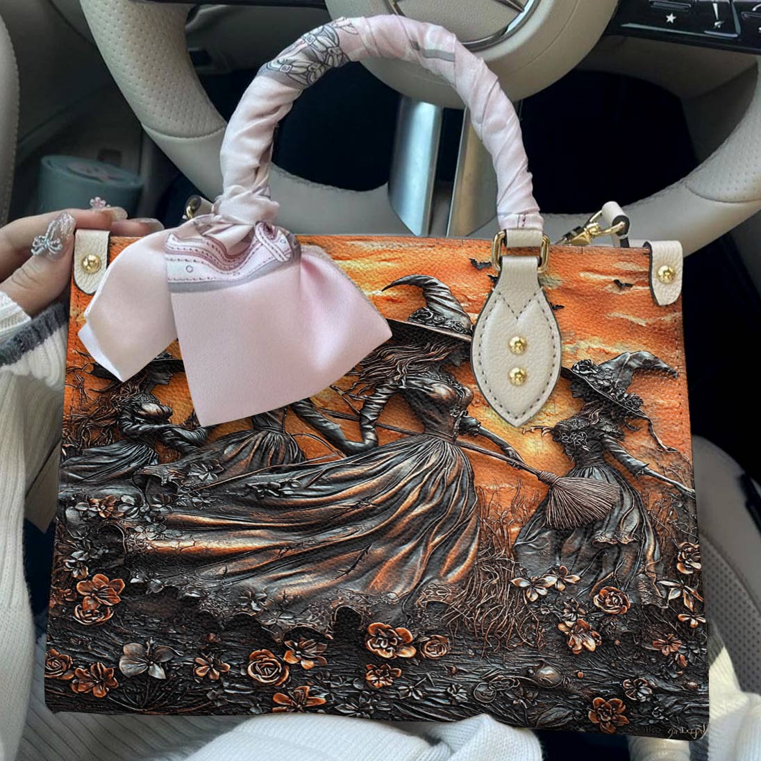Witch Lorva Leather Bag Floral Sunset