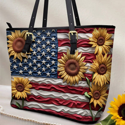 Lorva Leather Tote Bag Sunflower Freedom