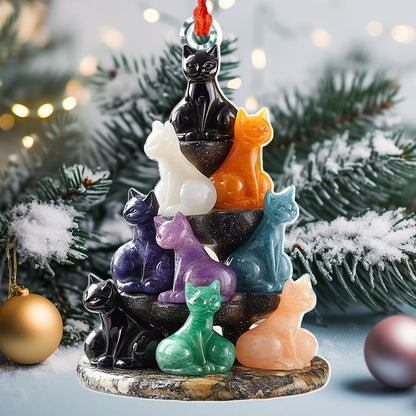 Lorva Cat 2D Acrylic Ornament Enchanted Spectrum Cats