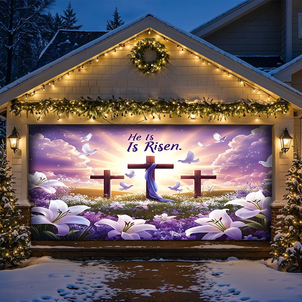 Lorva Garage Door Banner Decoration He Is Risen