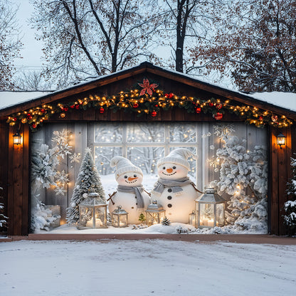 Lorva Snowman Garage Door Banner Decoration Beautiful Life