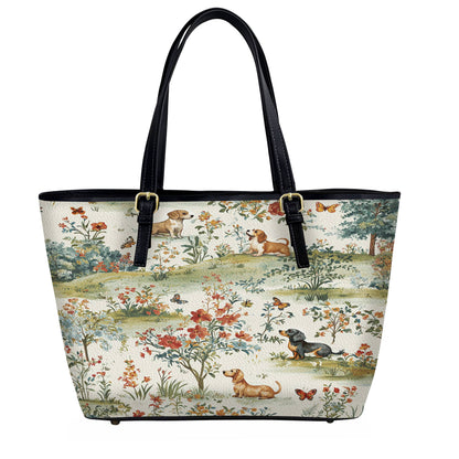 Lorva Dachshund Leather Tote Bag The Gentle Garden