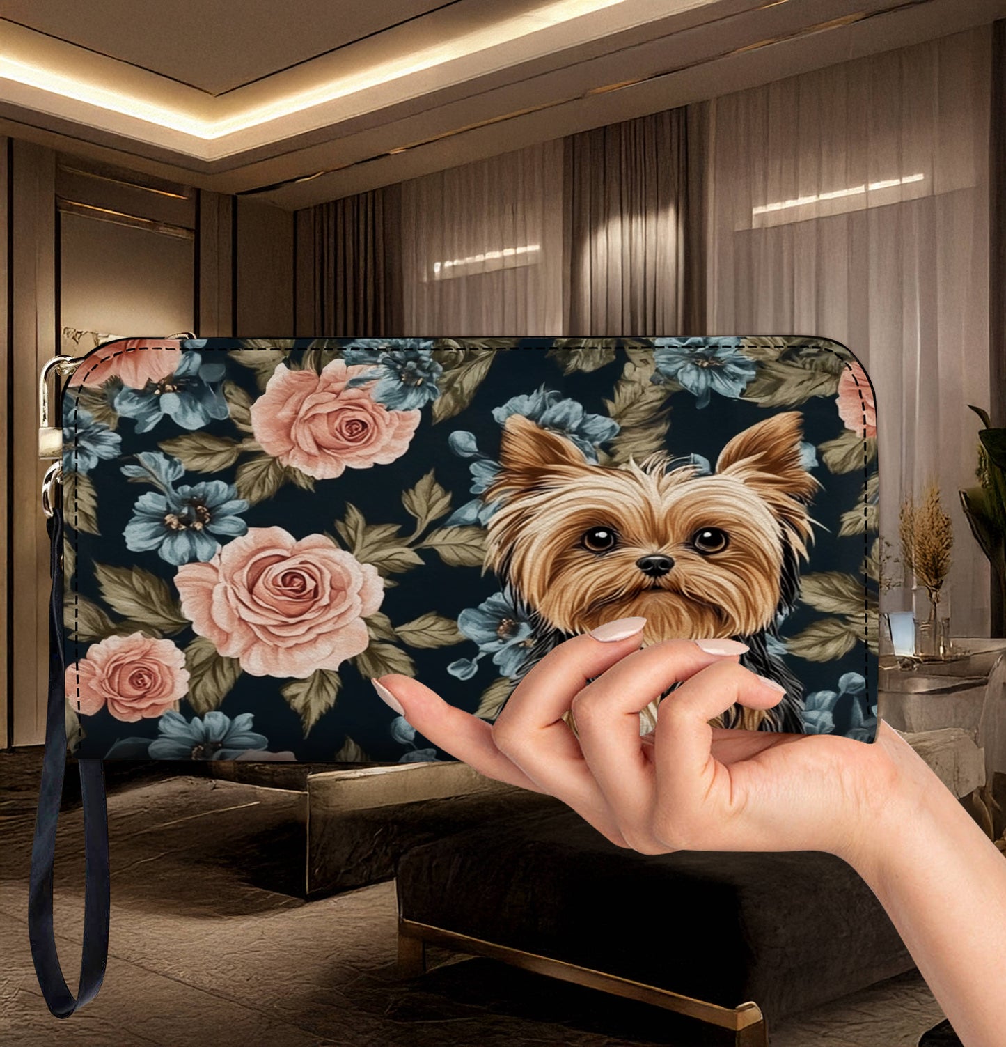 Lorva Leather Wallet Chic, Floral & Fierce – Just Like My Yorkie