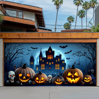 Lorva Halloween Garage Door Banner Decoration The Haunted Pumpkin House