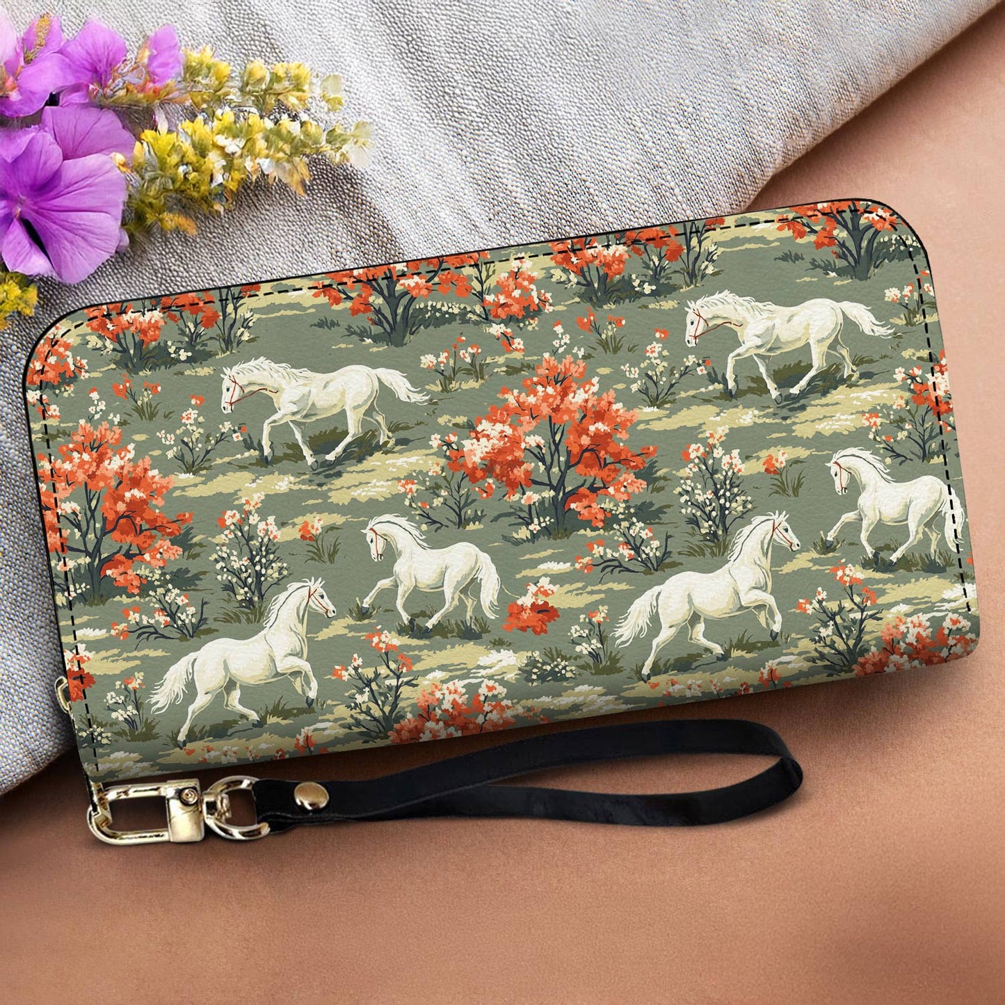 Lorva Horse Leather Wallet Autumn Meadow