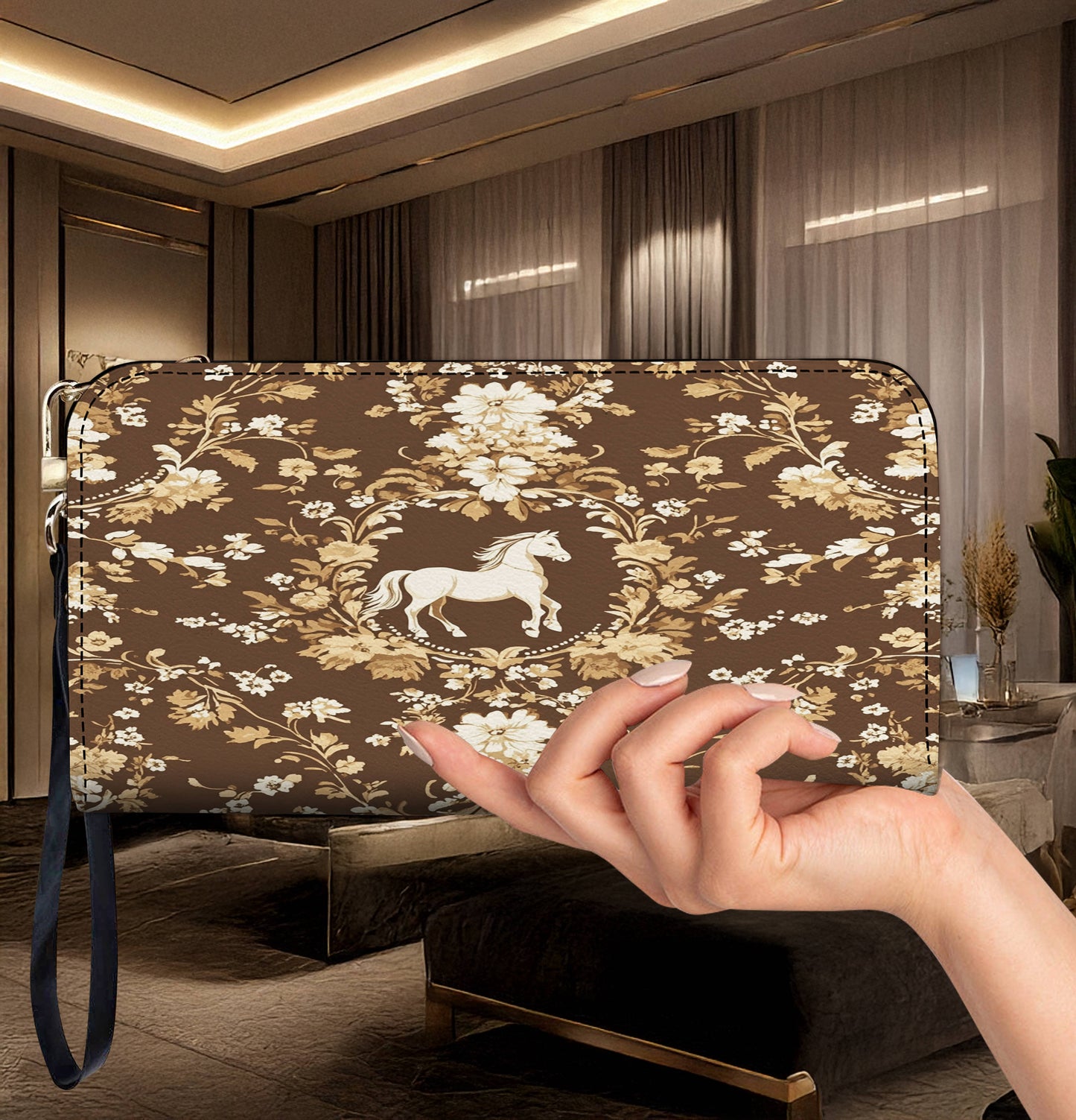 Lorva Leather Wallet Golden Horse Elegance