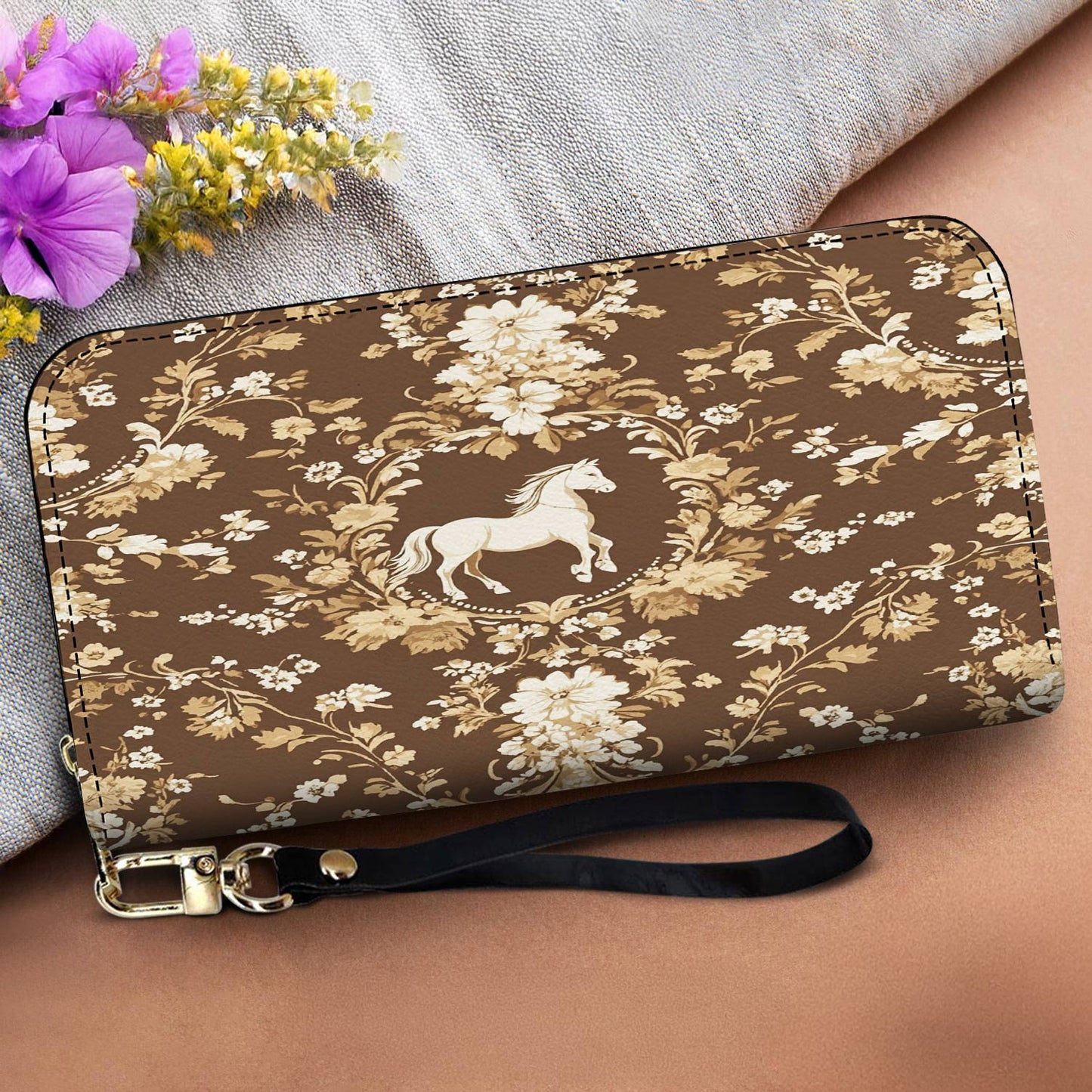 Lorva Leather Wallet Golden Horse Elegance
