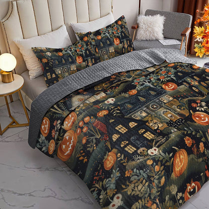 Halloween Lorva All Season Quilt 3-Piece Set Vintage Village