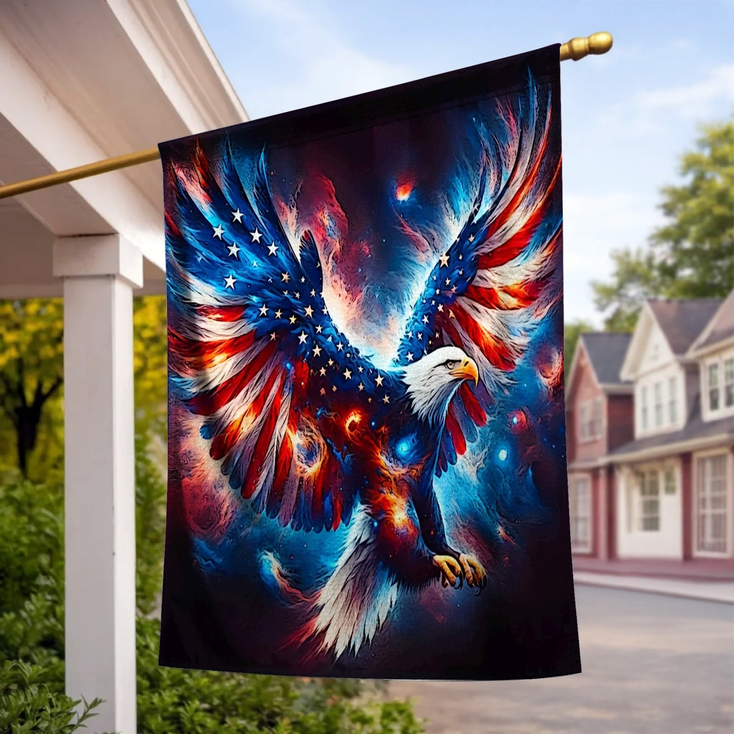 Lorva Garden America Flag Strongest Eagle