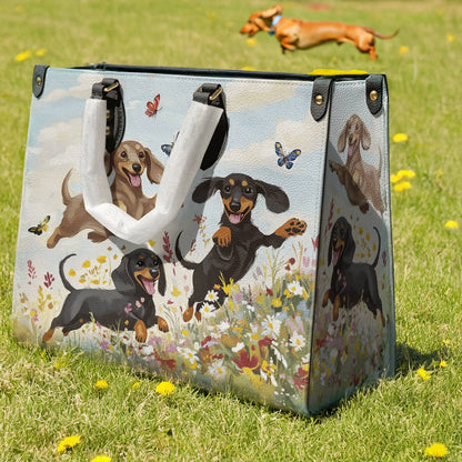 Lorva Leather Bag Happy Dachshunds