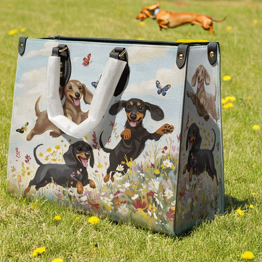 Lorva Leather Bag Happy Dachshunds