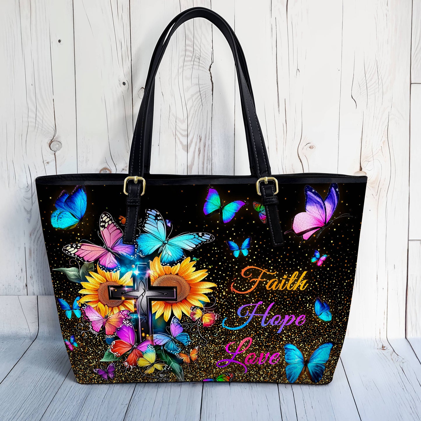 Lorva Butterfly Leather Tote Bag Sunshine & Spirit