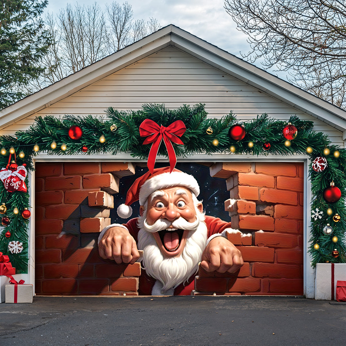 Lorva Christmas Garage Door Banner Decoration Hello