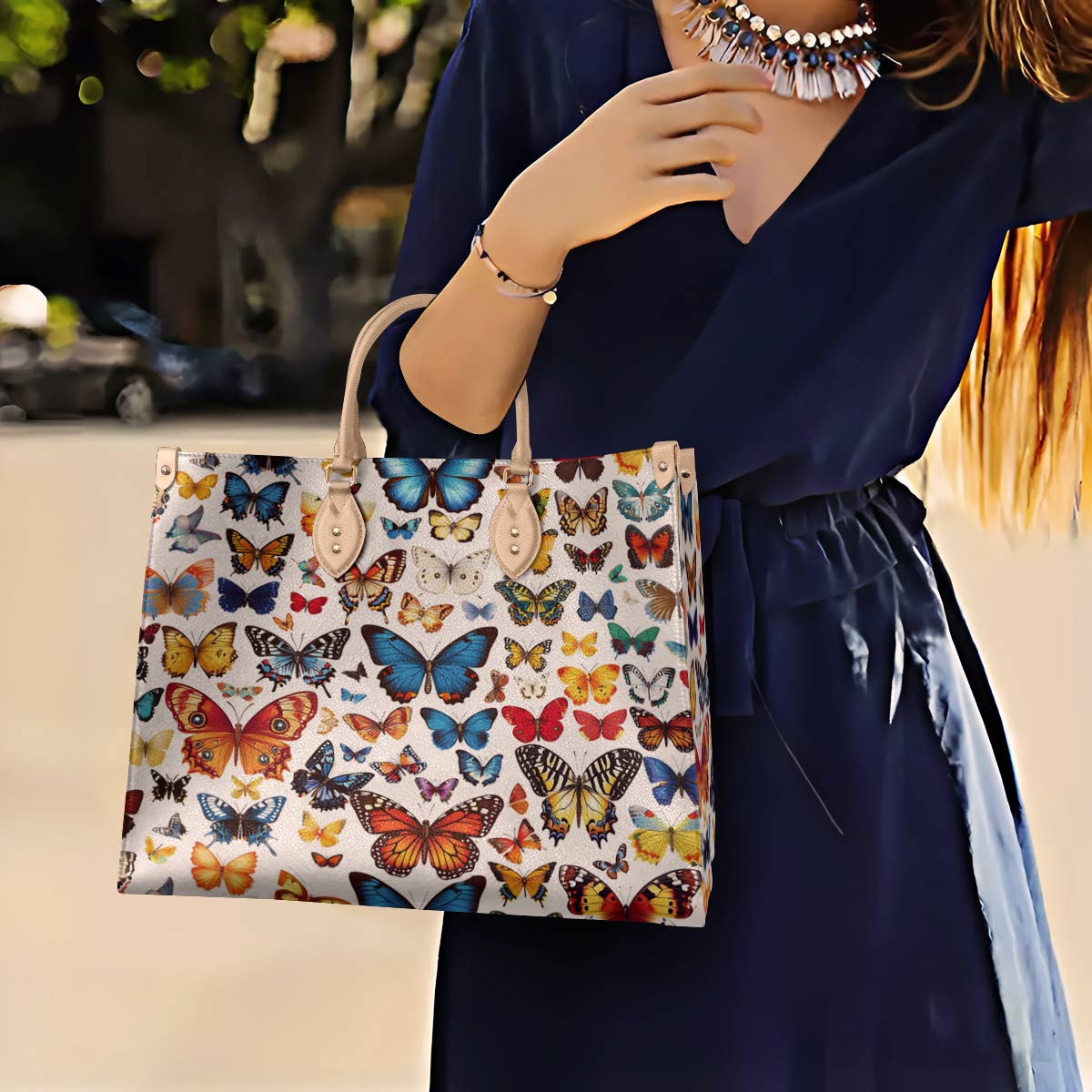 Lorva Leather Bag Butterfly Kaleidoscope