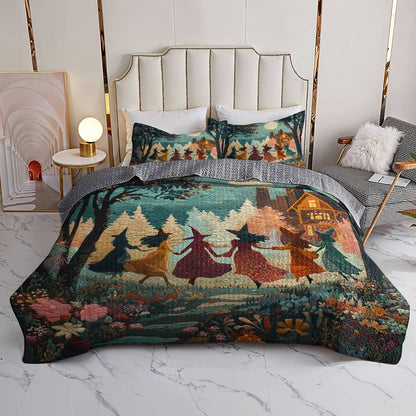 Witch Lorva All Season Quilt 3-Piece Set Autumn Witch Dance