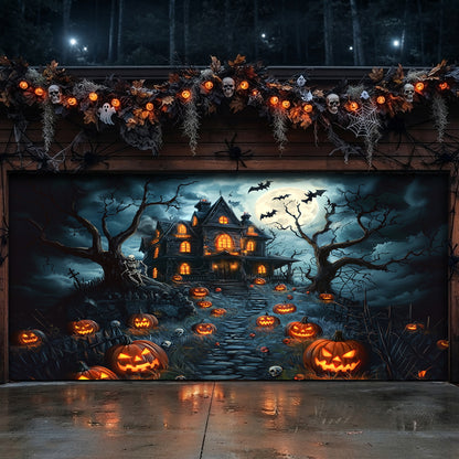 Lorva Halloween Garage Door Banner Decoration A deadly Night