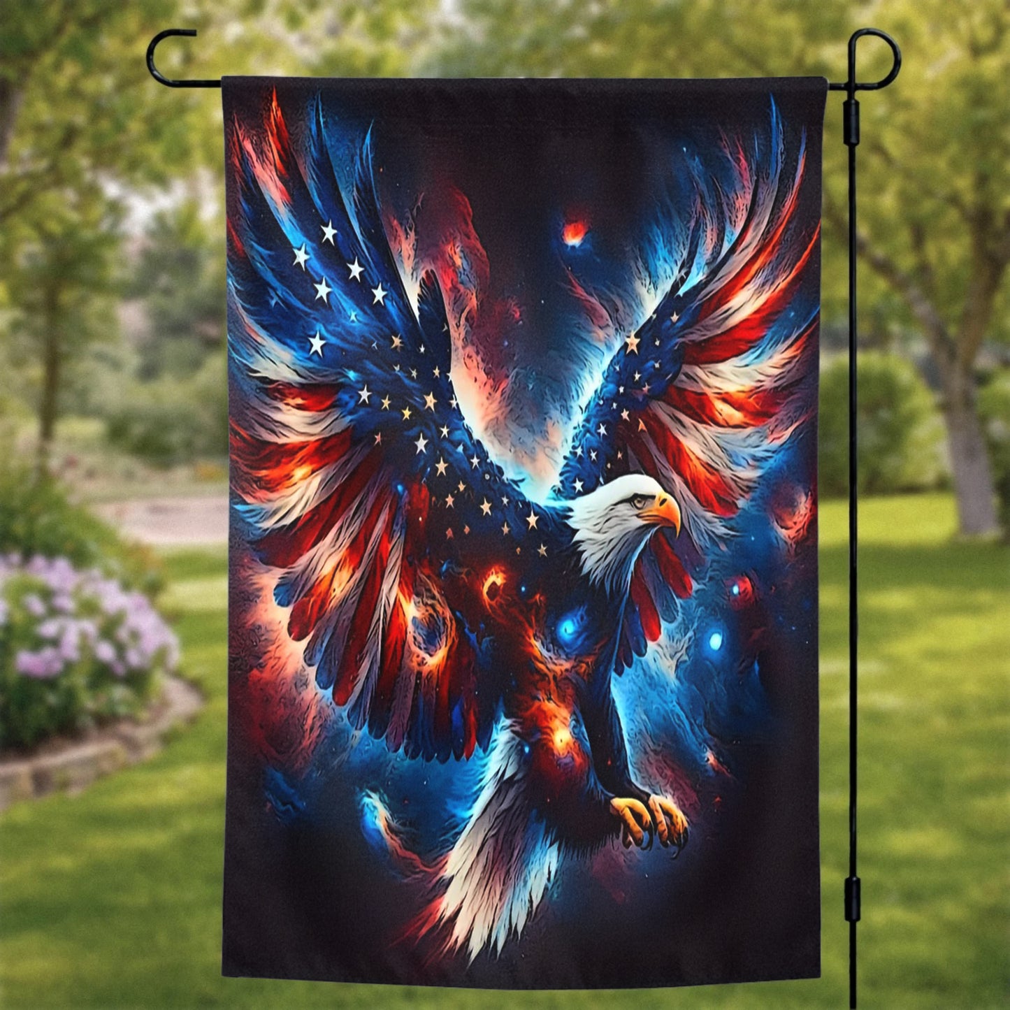 Lorva Garden America Flag Strongest Eagle