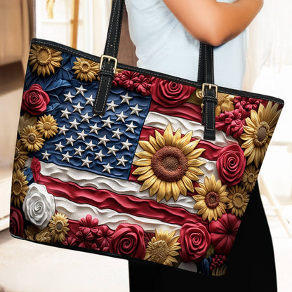 Lorva Leather Tote Bag Love My Country