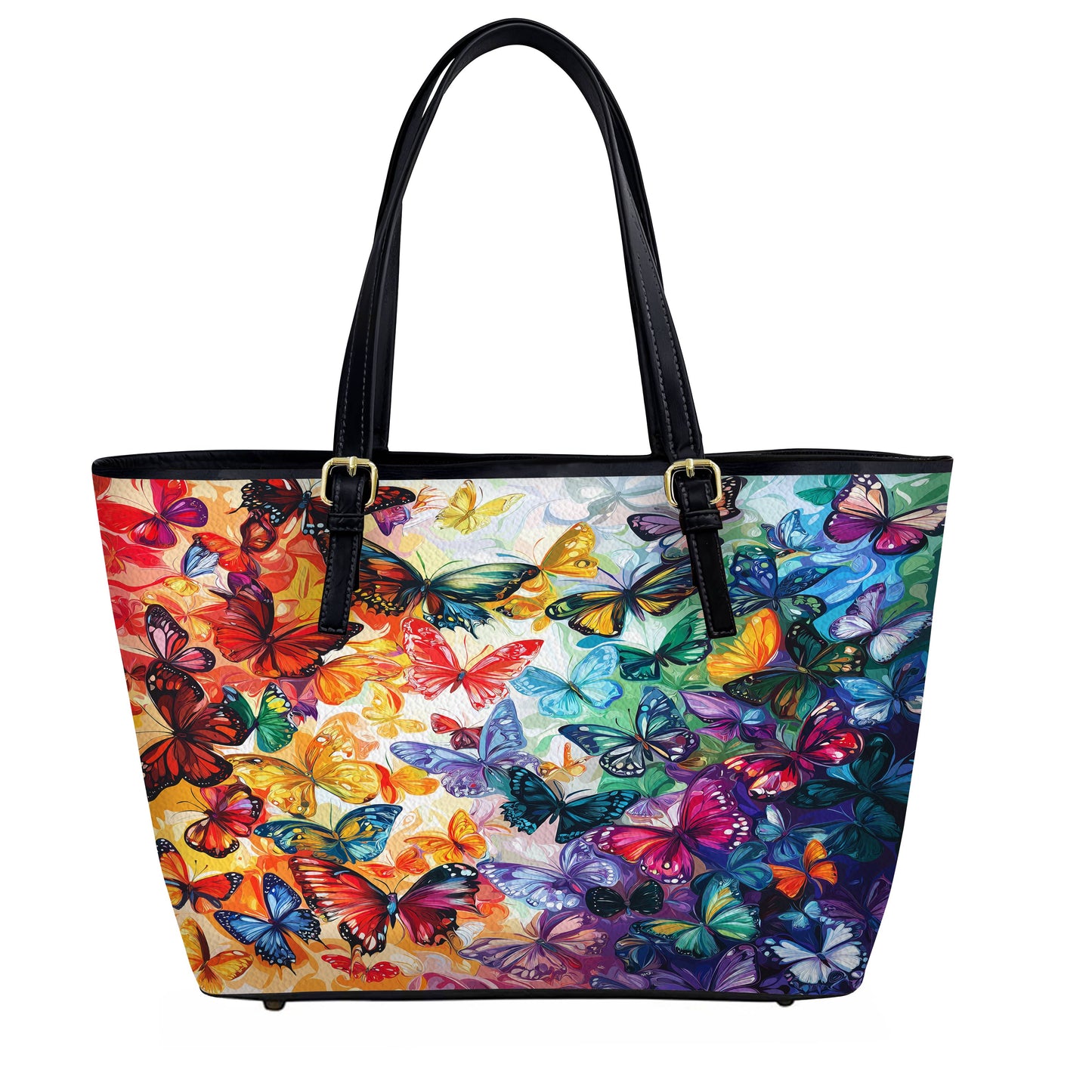 Lorva Butterfly Leather Tote Bag Rainbow Migration