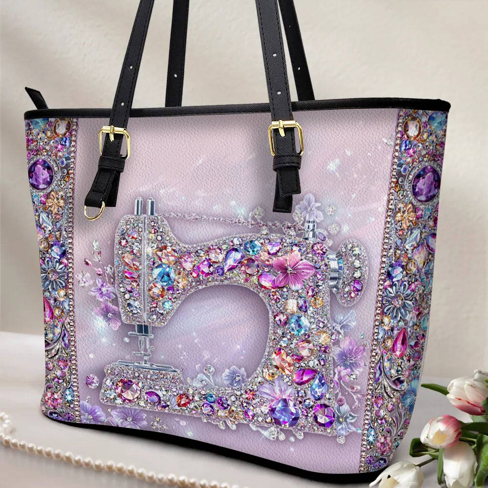 Lorva Leather Tote Bag Gentle Sewing Machine