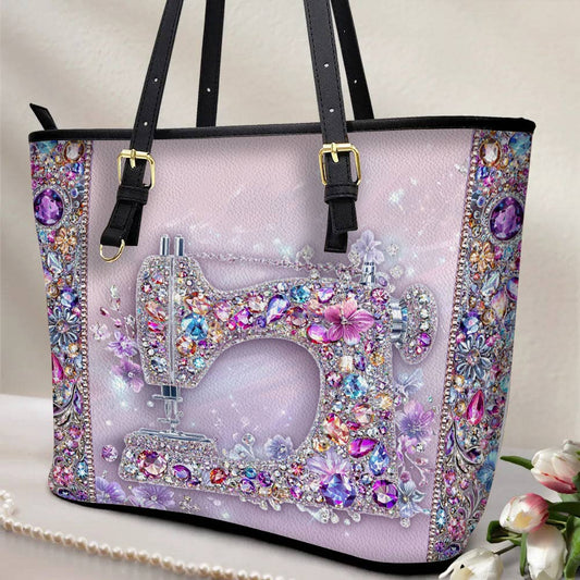 Lorva Leather Tote Bag Gentle Sewing Machine