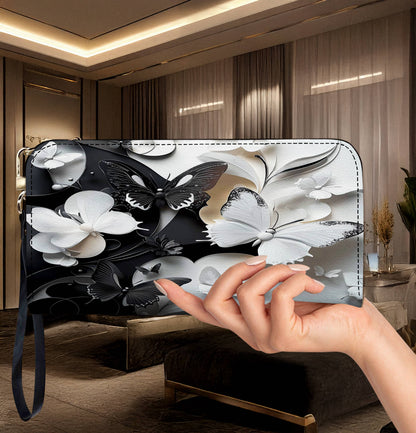 Lorva Butterfly Leather Wallet Monochrome Mirage