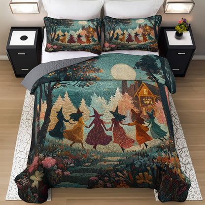 Witch Lorva All Season Quilt 3-Piece Set Autumn Witch Dance