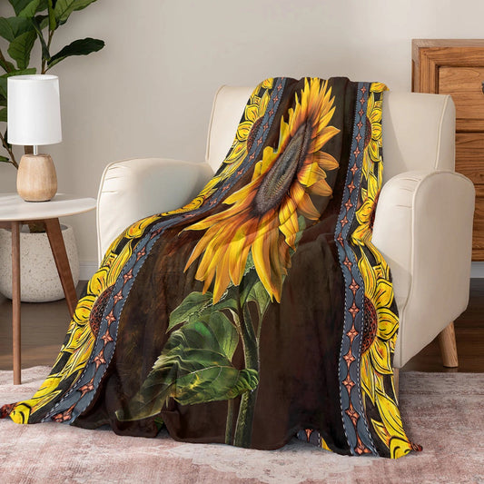 Lorva Sunflower Fleece Blanket Faith Hope