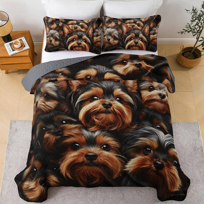 Lorva All Season Quilt 3-Piece Set Yorkie Overload