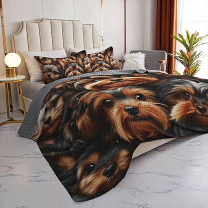 Lorva All Season Quilt 3-Piece Set Yorkie Overload