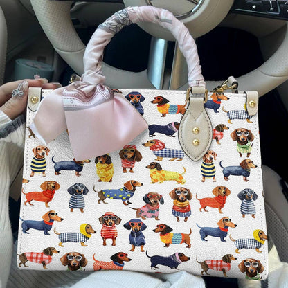Lorva Leather Bag Dashing Dachshunds