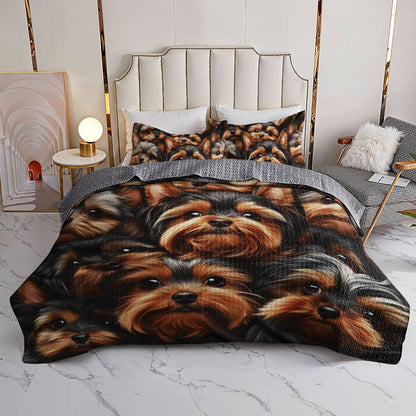 Lorva All Season Quilt 3-Piece Set Yorkie Overload