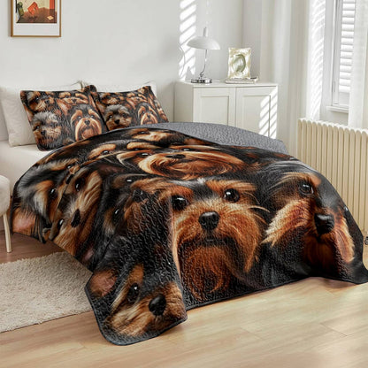 Lorva All Season Quilt 3-Piece Set Yorkie Overload