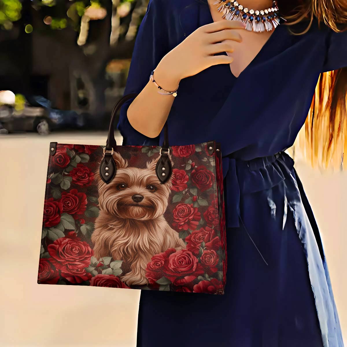 Lorva Yorkie Leather Bag Scarlet Rose Yorkie