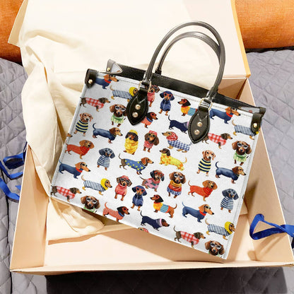 Lorva Leather Bag Dashing Dachshunds