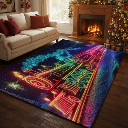 Lorva Christmas Area Rug Magical Train