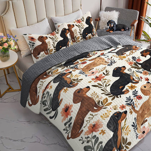 Lorva All Season Quilt 3-Piece Set Floral Wiener Wonderland