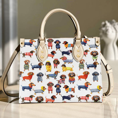 Lorva Leather Bag Dashing Dachshunds