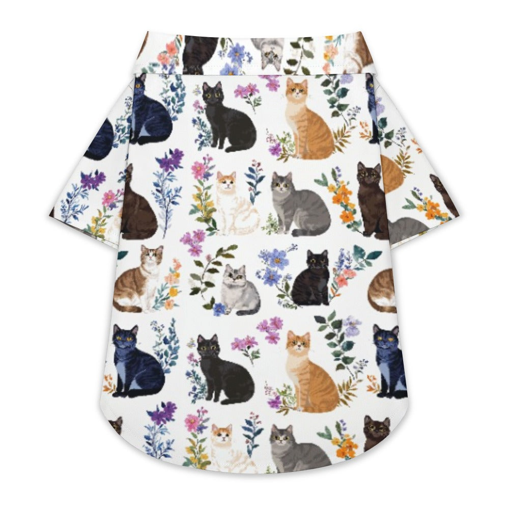 Cat Lovers shirt Charming Floral