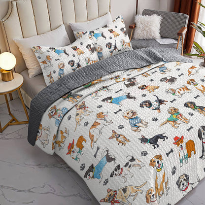 Lorva All Season Quilt 3-Piece Set Cute Dog