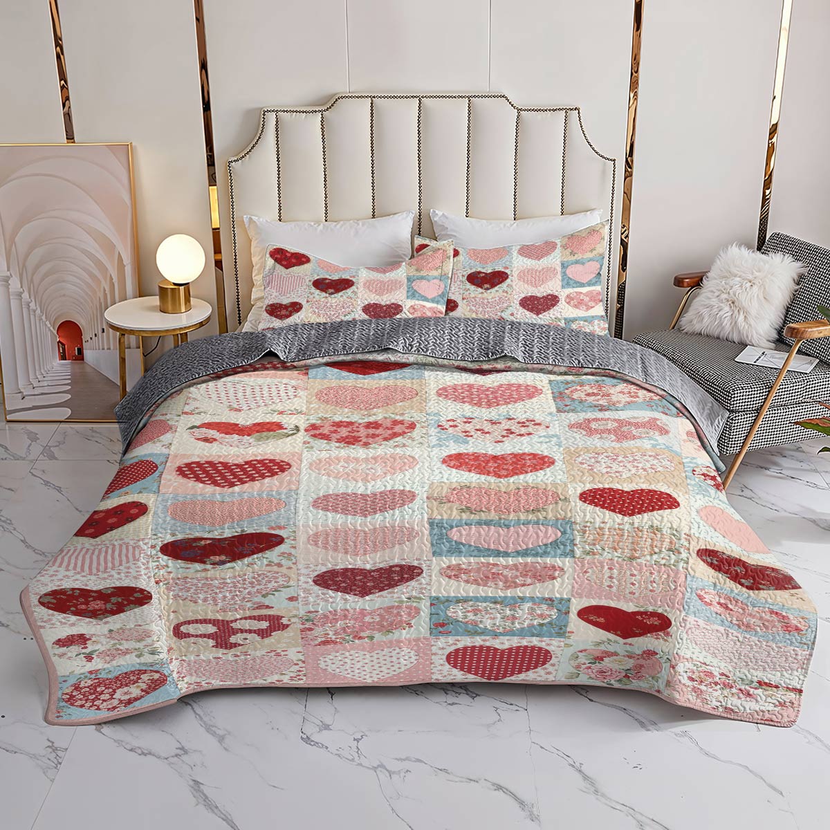 Lorva All Season Quilt 3-Piece Set Sweet Heart