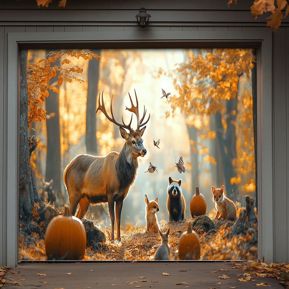 Lorva Autumn Garage Door Banner Decoration Woodland Harvest Retreat