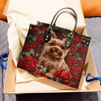 Lorva Yorkie Leather Bag Scarlet Rose Yorkie