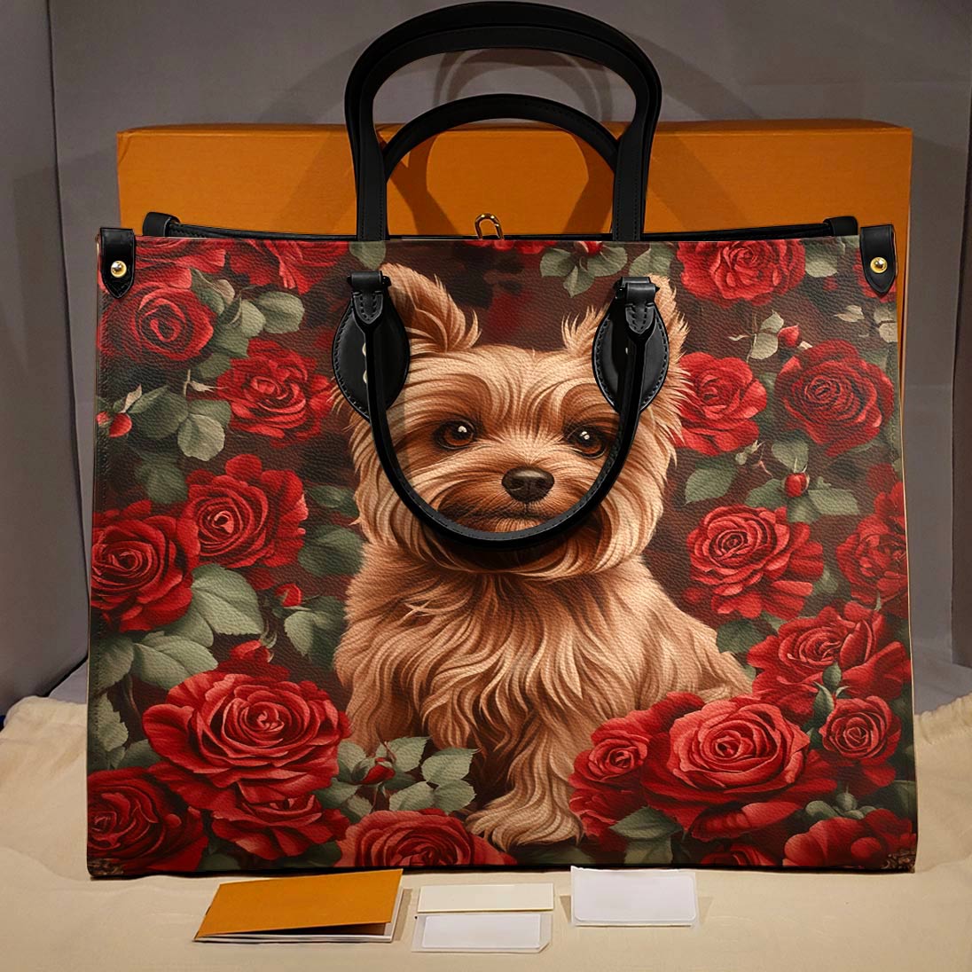 Lorva Yorkie Leather Bag Scarlet Rose Yorkie